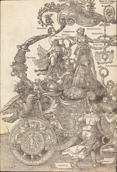 Le char triomphal de Maximilien I (Le grand char triomphal) [plaque 1 de 8] - Albrecht Dürer